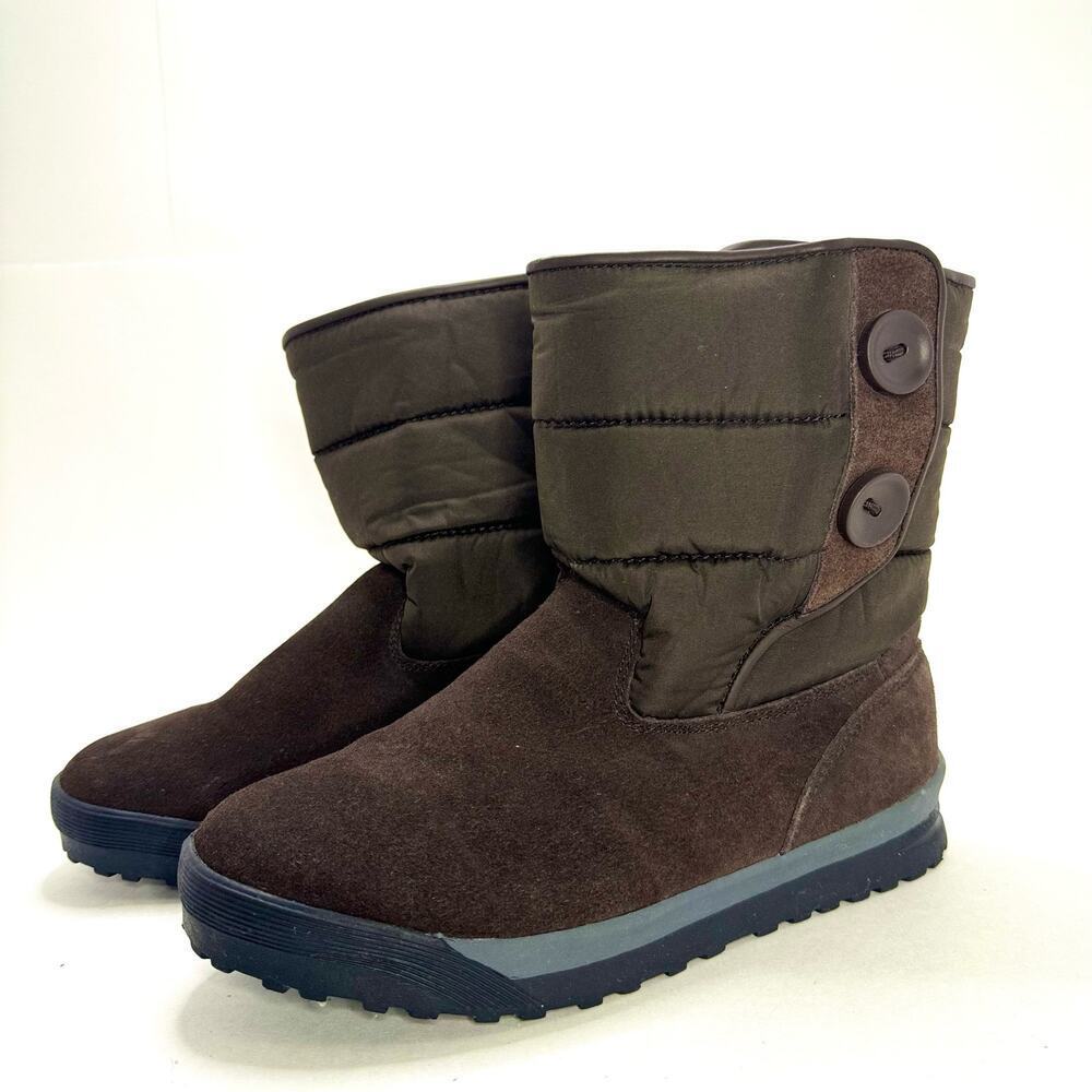 Lands End Women's Brown Casual Suede 394102 Mid Calf Winter Boots Size 8B
